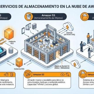 Almacenamiento en AWS: Guía Completa de Block, Object y File Storage para Principiantes